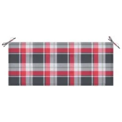 Banc De Jardin Avec Coussin à Carreaux Rouge 240 Cm Teck Massif -Mobilier De Jardin banc de jardin avec coussin a carreaux rouge 240 cm teck massif 3666722870368 830843