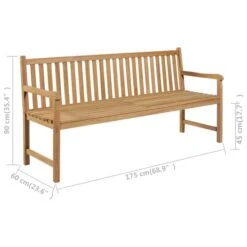 Banc De Jardin Avec Coussin Beige 175 Cm Bois De Teck Massif -Mobilier De Jardin banc de jardin avec coussin beige 175 cm bois de teck massif 8720286267110 829977