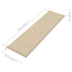 Banc De Jardin Avec Coussin Beige 175 Cm Bois De Teck Massif -Mobilier De Jardin banc de jardin avec coussin beige 175 cm bois de teck massif 8720286267110 829978