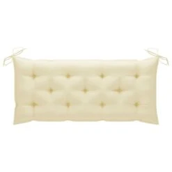 Banc De Jardin Avec Coussin Blanc Crème 120 Cm Bois De Teck -Mobilier De Jardin banc de jardin avec coussin blanc creme 120 cm bois de teck 8720286267523 830363