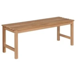 Banc De Jardin Avec Coussin Blanc Crème 120 Cm Bois De Teck -Mobilier De Jardin banc de jardin avec coussin blanc creme 120 cm bois de teck 8720286267523 830364