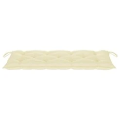 Banc De Jardin Avec Coussin Blanc Crème 120 Cm Bois De Teck -Mobilier De Jardin banc de jardin avec coussin blanc creme 120 cm bois de teck 8720286267523 830368