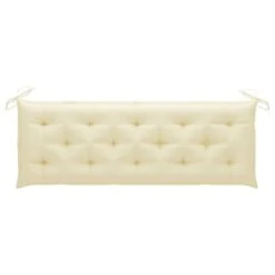 Banc De Jardin Avec Coussin Blanc Crème 150 Cm Teck Massif -Mobilier De Jardin banc de jardin avec coussin blanc creme 150 cm teck massif 3666722752237 830610