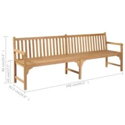 Banc De Jardin Avec Coussin Blanc Crème 240 Cm Teck Massif -Mobilier De Jardin banc de jardin avec coussin blanc creme 240 cm teck massif 3666722870283 830889