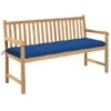 Banc De Jardin Avec Coussin Bleu 150 Cm Bois De Teck Massif 3 -Mobilier De Jardin banc de jardin avec coussin bleu 150 cm bois de teck massif 3666722424622 829370