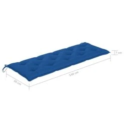Banc De Jardin Avec Coussin Bleu 150 Cm Bois De Teck Massif 3 -Mobilier De Jardin banc de jardin avec coussin bleu 150 cm bois de teck massif 3666722424622 829380