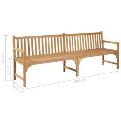 Banc De Jardin Avec Coussin Bleu 240 Cm Bois De Teck Massif 2 -Mobilier De Jardin banc de jardin avec coussin bleu 240 cm bois de teck massif 3666722869959 830977