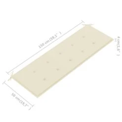 Banc De Jardin Avec Coussin Crème 150 Cm Bois De Teck Massif -Mobilier De Jardin banc de jardin avec coussin creme 150 cm bois de teck massif 3666722838269 830488