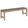 Banc De Jardin Avec Coussin Gris 150 Cm Bois De Teck Massif -Mobilier De Jardin banc de jardin avec coussin gris 150 cm bois de teck massif 3666722751636 830471
