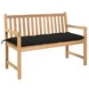 Banc De Jardin Avec Coussin Noir 120 Cm Bois De Teck Massif 6 -Mobilier De Jardin banc de jardin avec coussin noir 120 cm bois de teck massif 3666722869836 829090
