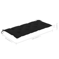 Banc De Jardin Avec Coussin Noir 120 Cm Bois De Teck Massif 6 -Mobilier De Jardin banc de jardin avec coussin noir 120 cm bois de teck massif 3666722869836 829100
