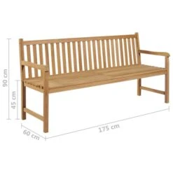 Banc De Jardin Avec Coussin Noir 175 Cm Teck Massif -Mobilier De Jardin banc de jardin avec coussin noir 175 cm teck massif 8720286267158 830013
