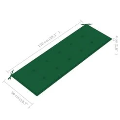 Banc De Jardin Avec Coussin Vert 150 Cm Bois De Teck Massif -Mobilier De Jardin banc de jardin avec coussin vert 150 cm bois de teck massif 3666722838320 830515