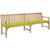 Banc De Jardin Avec Coussin Vert Vif 240 Cm Bois De Teck Massif -Mobilier De Jardin banc de jardin avec coussin vert vif 240 cm bois de teck massif 3666722870351 830817