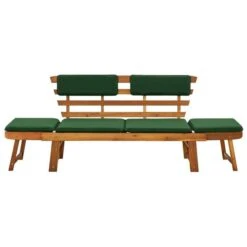 Banc De Jardin Avec Coussins 2-en-1 190 Cm Bois Solide D'acacia -Mobilier De Jardin banc de jardin avec coussins 2 en 1 190 cm bois solide d acacia 3666722175760 1222818