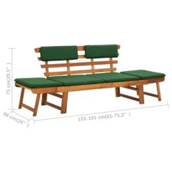 Banc De Jardin Avec Coussins 2-en-1 190 Cm Bois Solide D'acacia -Mobilier De Jardin banc de jardin avec coussins 2 en 1 190 cm bois solide d acacia 3666722175760 1222825