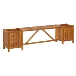 Banc De Jardin Avec Jardinières Acacia Massif Foncé Sikash