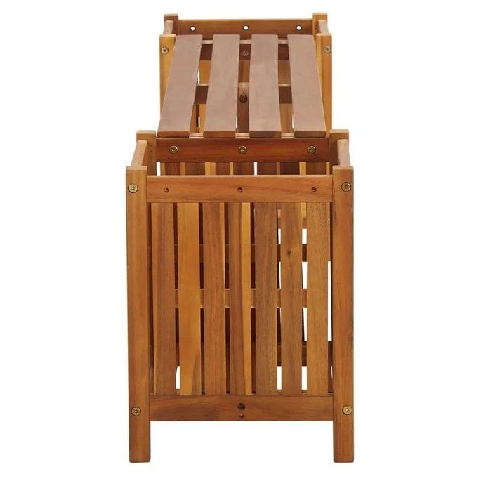 Banc De Jardin Avec Jardinières Acacia Massif Foncé Sikash 5 Banc De Jardin Avec Jardinières Acacia Massif Foncé Sikash – Image 3