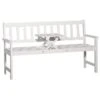 Banc De Jardin Avec Table Escamotable Acacia Massif Blanc Tisva -Mobilier De Jardin banc de jardin avec table escamotable acacia massif blanc tisva 8718475622345 386047
