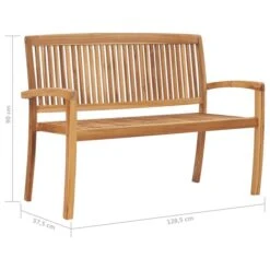 Banc De Jardin Empilable Et Coussin 128,5cm Bois De Teck Massif 27 -Mobilier De Jardin banc de jardin empilable et coussin 128 5cm bois de teck massif 3666722422932 833189