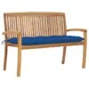 Banc De Jardin Empilable Et Coussin 128,5cm Bois De Teck Massif 26 -Mobilier De Jardin banc de jardin empilable et coussin 128 5cm bois de teck massif 3666722422949 833167