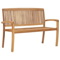 Banc De Jardin Empilable Et Coussin 128,5cm Bois De Teck Massif 26 -Mobilier De Jardin banc de jardin empilable et coussin 128 5cm bois de teck massif 3666722422949 833168