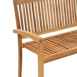 Banc De Jardin Empilable Et Coussin 128,5cm Bois De Teck Massif 26 -Mobilier De Jardin banc de jardin empilable et coussin 128 5cm bois de teck massif 3666722422949 833172