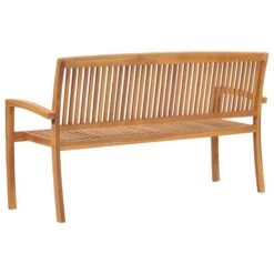 Banc De Jardin Empilable Et Coussin 159 Cm Bois De Teck Massif 10 -Mobilier De Jardin banc de jardin empilable et coussin 159 cm bois de teck massif 3666722422741 833382