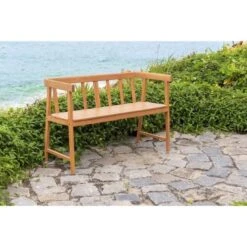 Banc De Jardin En Bois D'eucalyptus - 2 Ou 3 Places - 150 X 67 X 93 Cm - Marron - Aspect Bois -Mobilier De Jardin banc de jardin en bois d eucalyptus 2 ou 3 places 150 x 67 x 93 cm marron aspect bois 3533413000505 461985