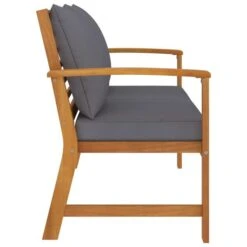Banc De Jardin Et Coussin Gris Foncé 120cm Bois Solide D'acacia -Mobilier De Jardin banc de jardin et coussin gris fonce 120cm bois solide d acacia 3666722357883 940975