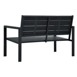 Banc De Jardin Polyéthylène Et Métal Noir Nesly -Mobilier De Jardin banc de jardin polyethylene et metal noir nesly 3666722558822 385536