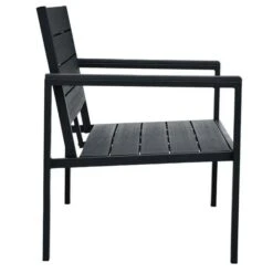Banc De Jardin Polyéthylène Et Métal Noir Nesly -Mobilier De Jardin banc de jardin polyethylene et metal noir nesly 3666722558822 385537