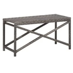 Banc De Jardin Résine Tressée Grise Adgi 80 Cm