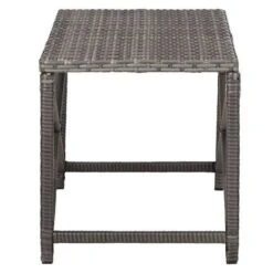 Banc De Jardin Résine Tressée Grise Adgi 80 Cm -Mobilier De Jardin banc de jardin resine tressee grise adgi 80 cm 3666722556415 387727