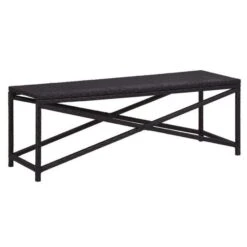 Banc De Jardin Résine Tressée Noire Adgi 120 Cm
