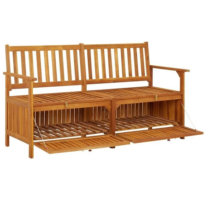 Banc De Rangement 148 Cm Bois D'acacia Solide 5 Banc De Rangement 148 Cm Bois D'acacia Solide – Image 3
