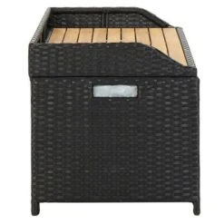 Banc De Rangement Acacia Massif Et Résine Tressée Noire Toplu -Mobilier De Jardin banc de rangement acacia massif et resine tressee noire toplu 3666722558877 385487