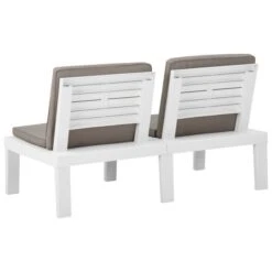 Banc De Salon De Jardin Avec Coussin Plastique Blanc -Mobilier De Jardin banc de salon de jardin avec coussin plastique blanc 3666722351577 947400