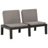 Banc De Salon De Jardin Avec Coussin Plastique Gris