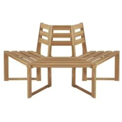 Banc De Tour D'arbre Acacia Massif Clair Shika 160 Cm
