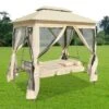 Belvédère Convertible En Balancelle Blanc Crème -Mobilier De Jardin belvedere convertible en balancelle blanc creme 3666722181075 1217056