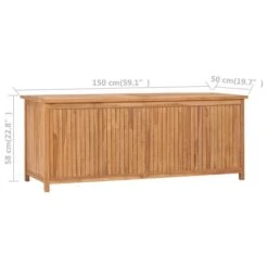 Boîte De Rangement De Jardin 150x50x58 Cm Bois De Teck Solide -Mobilier De Jardin boite de rangement de jardin 150x50x58 cm bois de teck solide 3666722182775 1215520