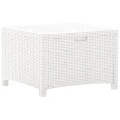Boîte De Rangement De Jardin 60x54x41 Cm Rotin PP Blanc