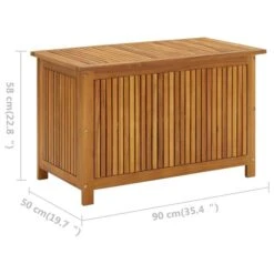 Boîte De Rangement De Jardin 90x50x58 Cm Bois D'acacia Solide -Mobilier De Jardin boite de rangement de jardin 90x50x58 cm bois d acacia solide 3666722203418 1165664