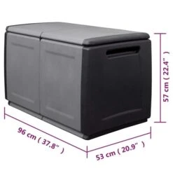 Boîte De Rangement De Jardin 96x53x57 Cm 230 L Gris Foncé Noir -Mobilier De Jardin boite de rangement de jardin 96x53x57 cm 230 l gris fonce noir 3666722914598 1503353