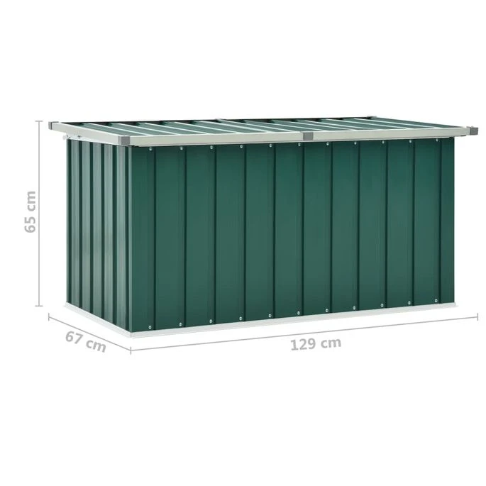 Boîte De Rangement De Jardin Vert 129x67x65 Cm 10 Boîte De Rangement De Jardin Vert 129x67x65 Cm – Image 8