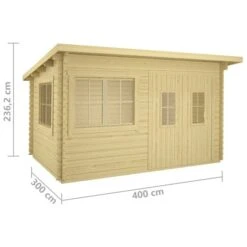 Cabane En Rondins Avec Plancher 34mm 416x345x236,2cm Pin Solide -Mobilier De Jardin cabane en rondins avec plancher 34mm 416x345x236 2cm pin solide 8719883881461 1370252