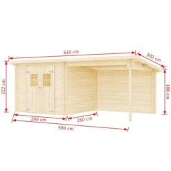 Cabanon De Jardin En Rondins Bois Massif 28 Mm, 6,3 X 3 M -Mobilier De Jardin cabanon de jardin en rondins bois massif 28 mm 6 3 x 3 m 8718475586616 1403598