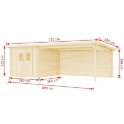 Cabanon De Jardin En Rondins Bois Massif 28 Mm, 7,3 X 3 M -Mobilier De Jardin cabanon de jardin en rondins bois massif 28 mm 7 3 x 3 m 8718475586623 1403608