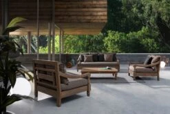 Canapé De Jardin En Bois Teck Avec Coussins Taupe Balou -Mobilier De Jardin canape de jardin en bois teck avec coussins taupe balou 3666722592345 1392508